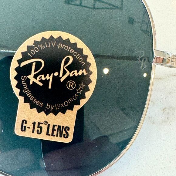Ray-Ban Large Aviator II Silver Frame / G-15 Lenses Sunglasses - New w Case - Picture 3 of 8